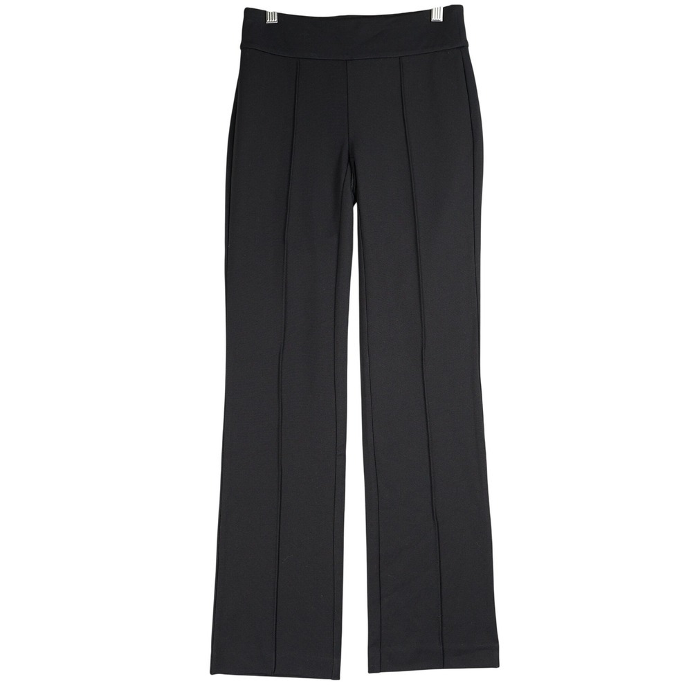 J.McLaughlin Rylie Pant‎ Black Solid Pintuck Ponte Knit Trousers XXS New